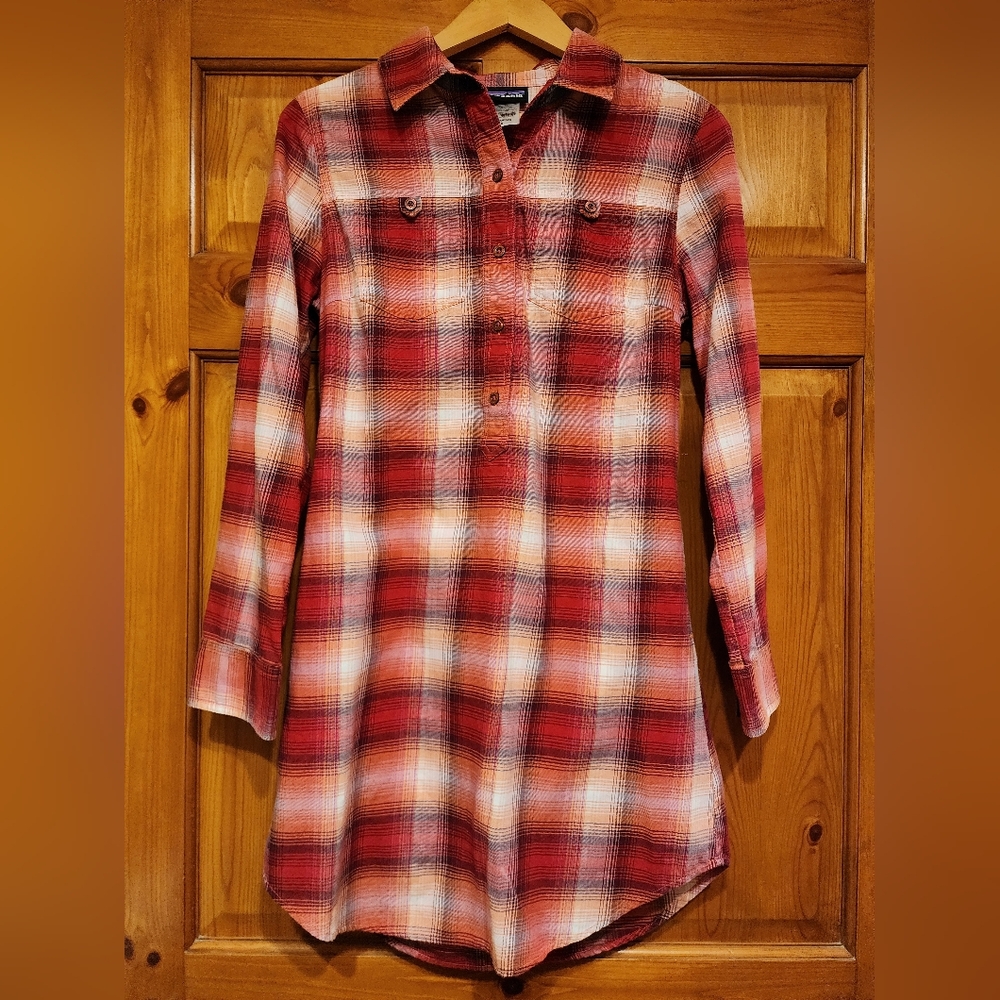 Patagonia Plaid Button-Up Dress, Size 6
